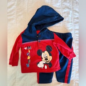 Mickey Mouse Two Piece Outfit Set - Baby 3 to 6 Months - Hoodie and Sweatpants